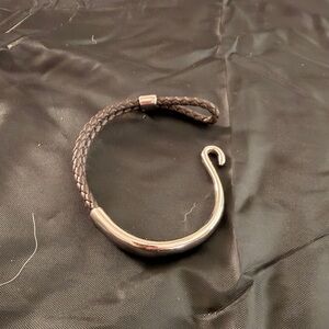 Elegant Silver and Brown Men's Bracelet